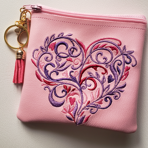 Fancy Heart Coin Pouch in Pink | The Melon Patch by Deb™