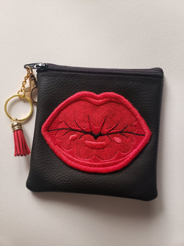  Kiss Me Coin Pouch (in Black) | The Melon Patch by Deb™