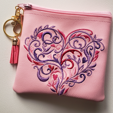 Load image into Gallery viewer, Fancy Heart Coin Pouch in Pink | The Melon Patch by Deb™
