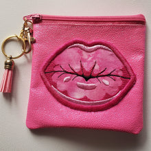 Load image into Gallery viewer, Kiss Me Coin Pouch  (in Glitter Pink) | The Melon Patch by Deb™
