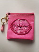 Load image into Gallery viewer, Kiss Me Coin Pouch (in Glitter Pink) | The Melon Patch by Deb™
