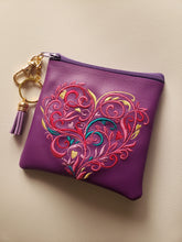 Load image into Gallery viewer, Fancy Heart Coin Pouch in Purple | The Melon Patch by Deb™
