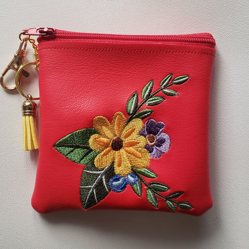 Flower Blossom Coin Pouch in Red | The Melon Patch by Deb™