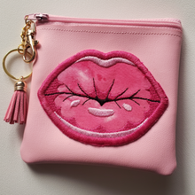 Load image into Gallery viewer, Kiss Me Coin Pouch in Pink | The Melon Patch by Deb™
