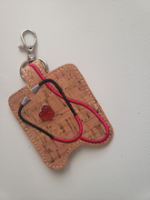 Load image into Gallery viewer, Stethoscope Hand Sanitizer Holder (in Cork)| The Melon Patch by Deb™ 
