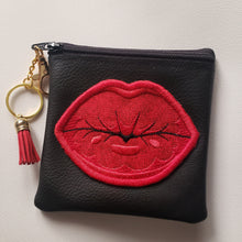 Load image into Gallery viewer, Kiss Me Coin Pouch (in Black) | The Melon Patch by Deb™
