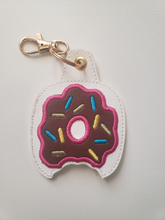 Load image into Gallery viewer, Donut Hand Sanitizer Holder (in White with Chocolate frosting) | The Melon Patch by Deb™
