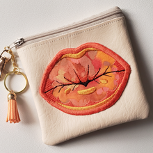 Load image into Gallery viewer, Kiss Me Coin Pouch in Beige | The Melon Patch by Deb™
