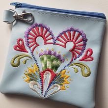 Load image into Gallery viewer, Candy Stripe Heart Coin Pouch (in Blue) | The Melon Patch by Deb™
