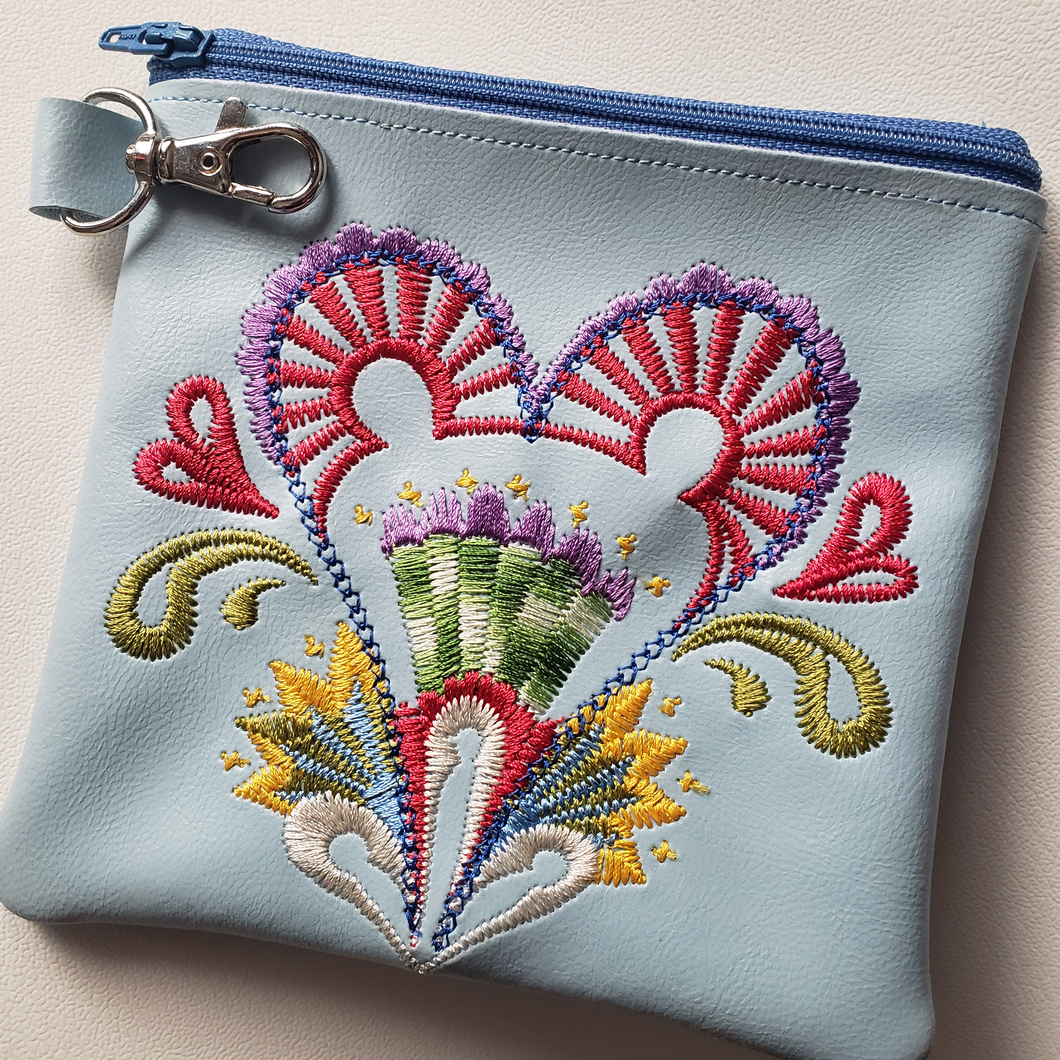 Candy Stripe Heart Coin Pouch (in Blue) | The Melon Patch by Deb™